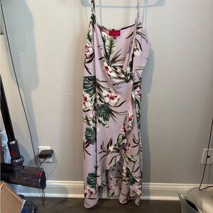 EUC Jennifer Lopez Wrap Dress in Lavender Floral Sz XL